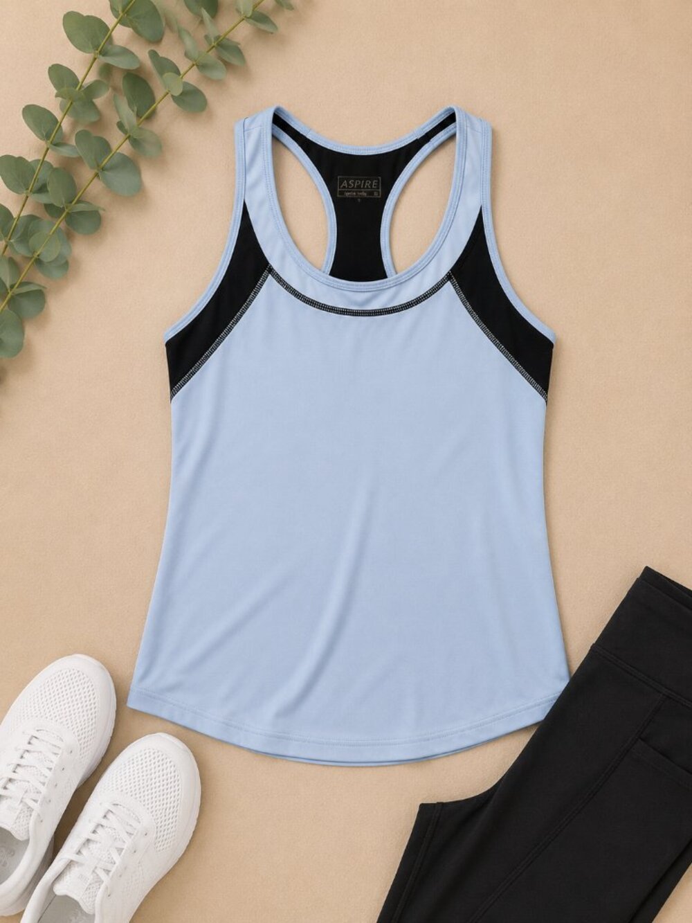 Aspire Light Blue Racerback Athletic Tank Top | Women's Small
